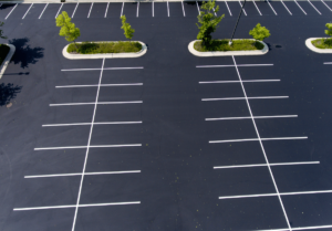 A maintained commercial parking lot