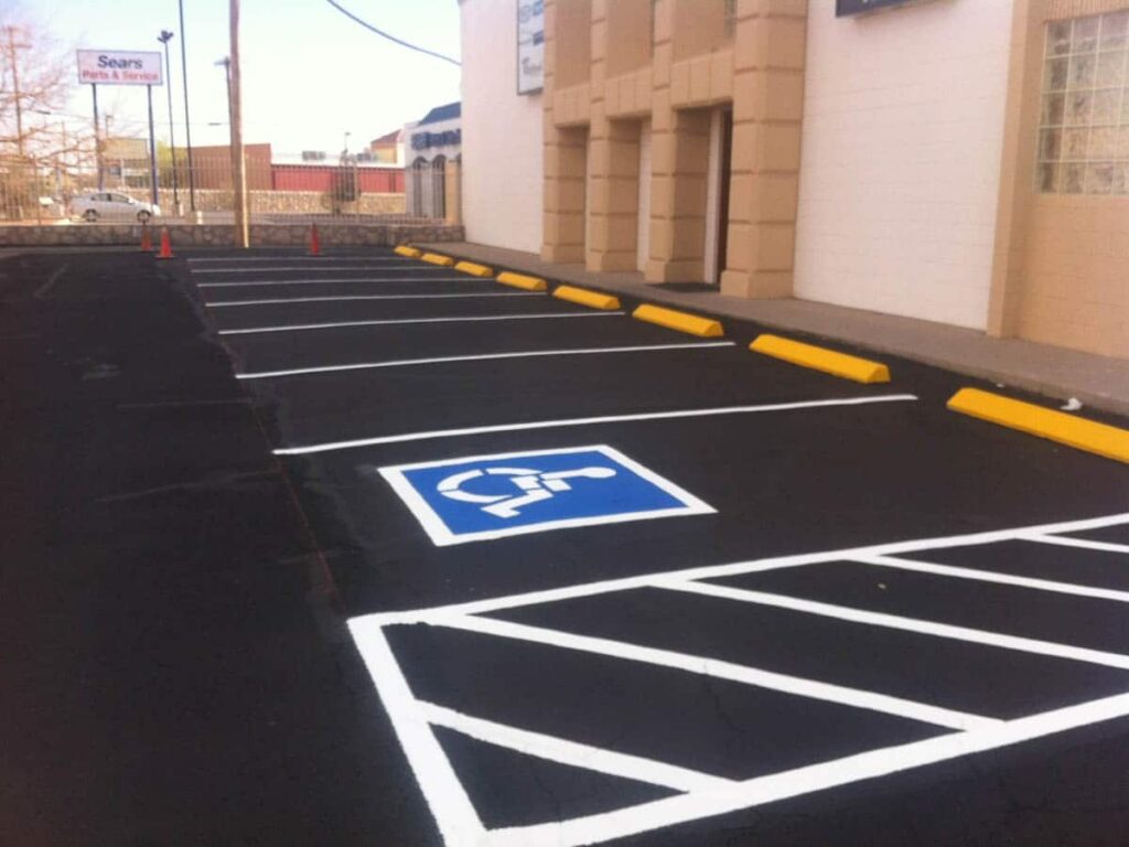 a brand new paving and striping job is complete in El Paso